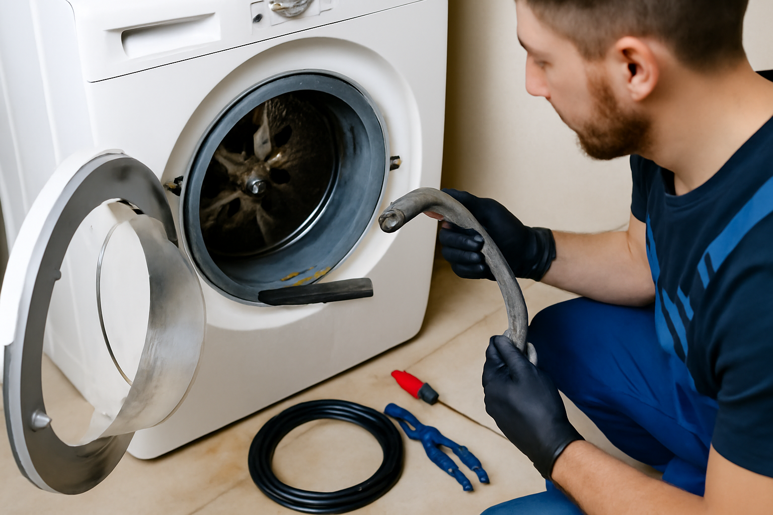Waschvollautomat reparieren nach Wasserschaden: Erste Hilfe und Maßnahmen 4 Austausch beschädigter Schläuche und Dichtungen bei Wasserschaden – Waschvollautomat nach Wasserschaden reparieren